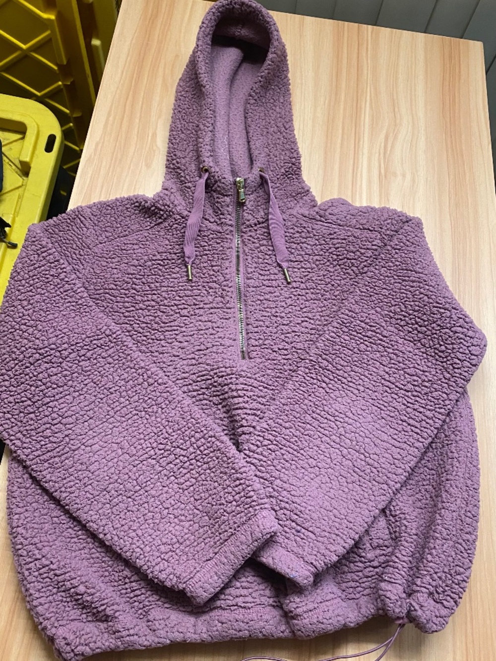 Old Navy Active Dusty Purple Sherpa Fleece Half Zip Hoodie - Women's M